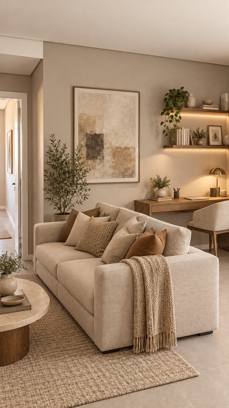 Interior residencial do portfolio Zanzara Studio 3D